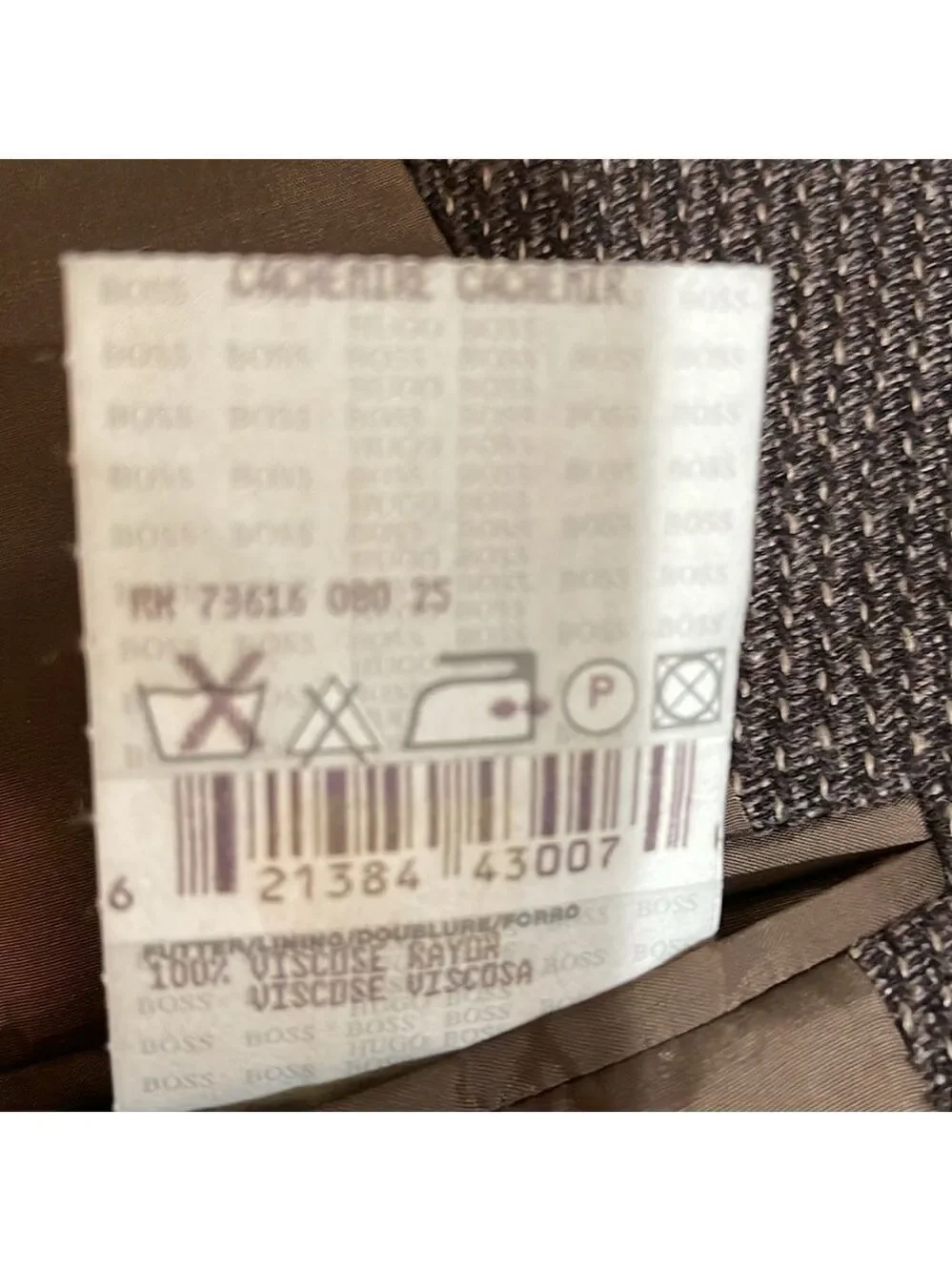 Hugo Boss Einstein Wool Cashmere Brown Tweed Blazer SZ  44L